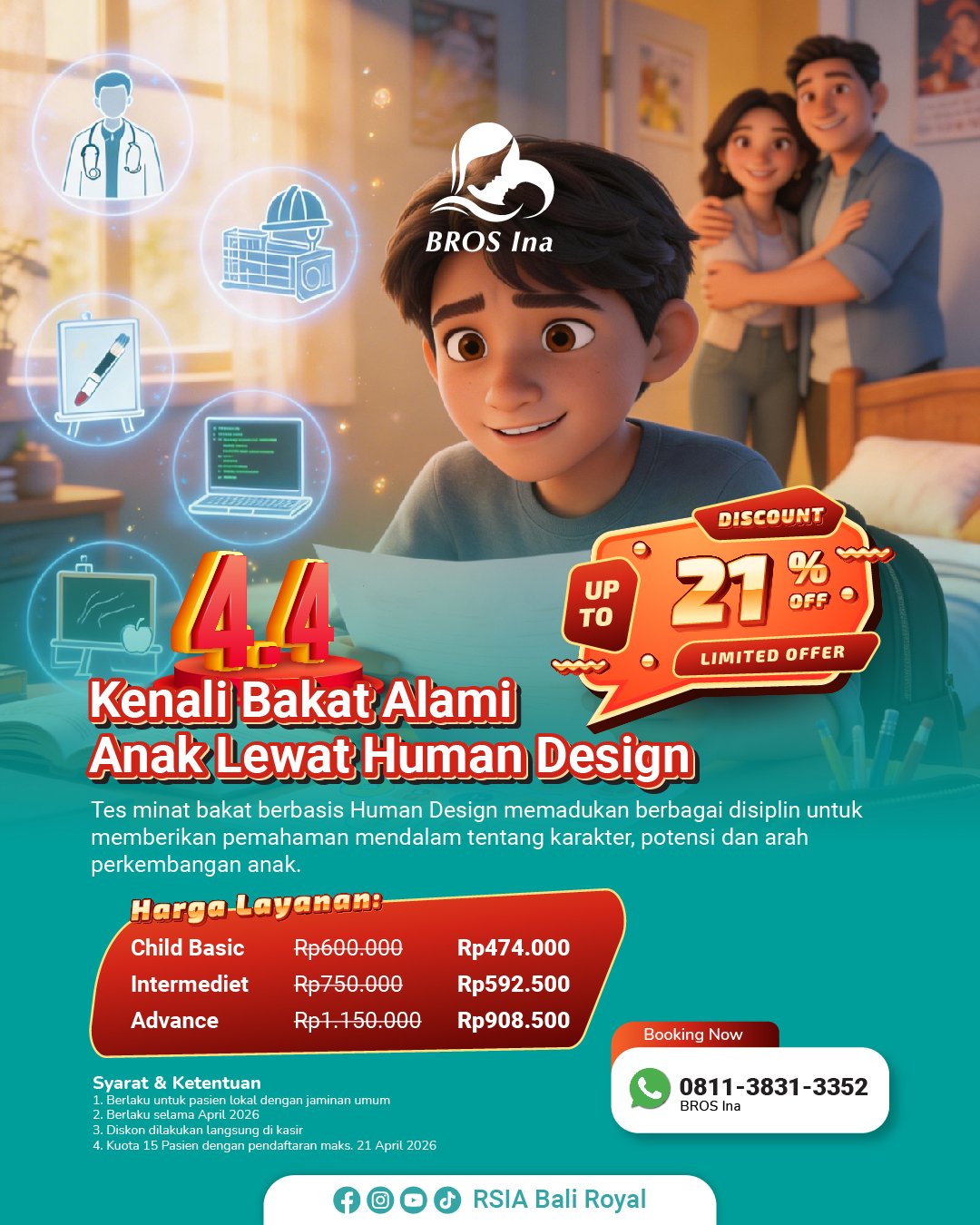 Promo Test Bakat dengan Human Desain di BROS Ina